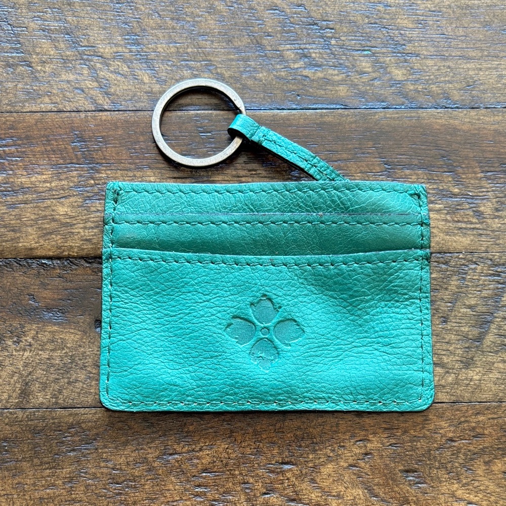 Patricia Nash Teal Leather Card Holder Keyring